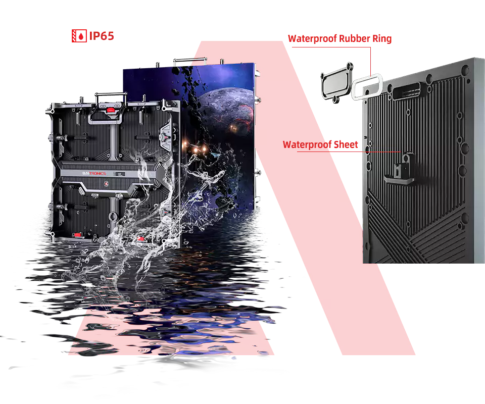 Extreme IP65 Waterproof Or indoor IP45 Waterproof BAITRONICS RL-outdoor led video wall
